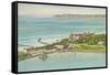 Aerial View of Hotel del Coronado - Coronado Beach, CA-Lantern Press-Framed Stretched Canvas