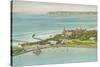 Aerial View of Hotel del Coronado - Coronado Beach, CA-Lantern Press-Stretched Canvas