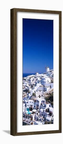 Aerial View of Houses in a Town, Oia, Santorini, Cyclades Islands, Greece-null-Framed Photographic Print