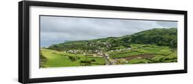 Aerial view of houses in a village, Faial Island, Azores, Portugal-null-Framed Photographic Print