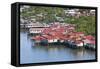 Aerial View of Houses on Stilts Along the Waterfront, Cebu City, Philippines-Keren Su-Framed Stretched Canvas