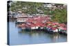 Aerial View of Houses on Stilts Along the Waterfront, Cebu City, Philippines-Keren Su-Stretched Canvas
