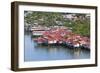 Aerial View of Houses on Stilts Along the Waterfront, Cebu City, Philippines-Keren Su-Framed Photographic Print