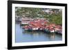 Aerial View of Houses on Stilts Along the Waterfront, Cebu City, Philippines-Keren Su-Framed Photographic Print