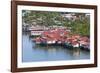 Aerial View of Houses on Stilts Along the Waterfront, Cebu City, Philippines-Keren Su-Framed Photographic Print