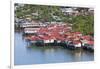 Aerial View of Houses on Stilts Along the Waterfront, Cebu City, Philippines-Keren Su-Framed Photographic Print