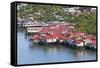 Aerial View of Houses on Stilts Along the Waterfront, Cebu City, Philippines-Keren Su-Framed Stretched Canvas