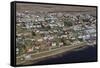 Aerial View of Houses with Colourful Roofs-Eleanor-Framed Stretched Canvas