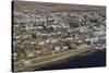 Aerial View of Houses with Colourful Roofs-Eleanor-Stretched Canvas