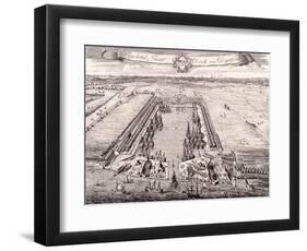 Aerial View of Howland Great Dock, Rotherhithe, Bermondsey, London, C1717-Johannes Kip-Framed Premium Giclee Print