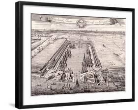 Aerial View of Howland Great Dock, Rotherhithe, Bermondsey, London, C1717-Johannes Kip-Framed Giclee Print