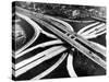 Aerial View of Hub of the Freeway System Including the Hollywood Freeway and the Harbor Freeway-J^ R^ Eyerman-Stretched Canvas