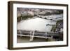 Aerial View of Hungerford Bridge over the Thames River, with Waterloo Bridge on the Background-Felipe Rodriguez-Framed Photographic Print