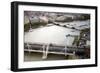 Aerial View of Hungerford Bridge over the Thames River, with Waterloo Bridge on the Background-Felipe Rodriguez-Framed Photographic Print