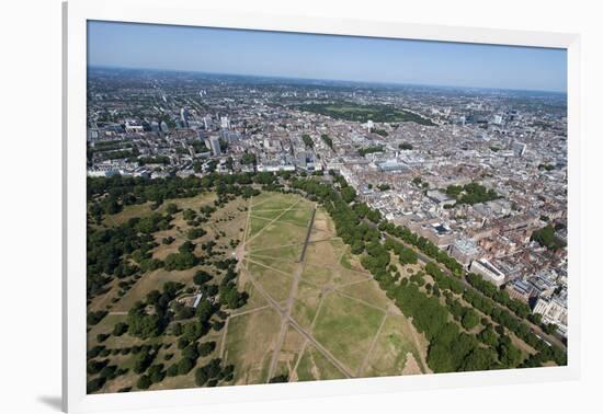 Aerial View of Hyde Park and London, England, United Kingdom, Europe-Alex Treadway-Framed Photographic Print