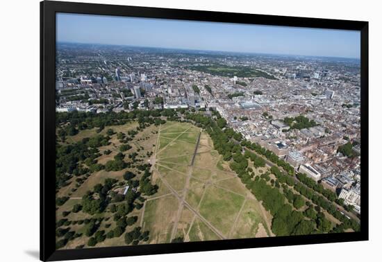 Aerial View of Hyde Park and London, England, United Kingdom, Europe-Alex Treadway-Framed Photographic Print