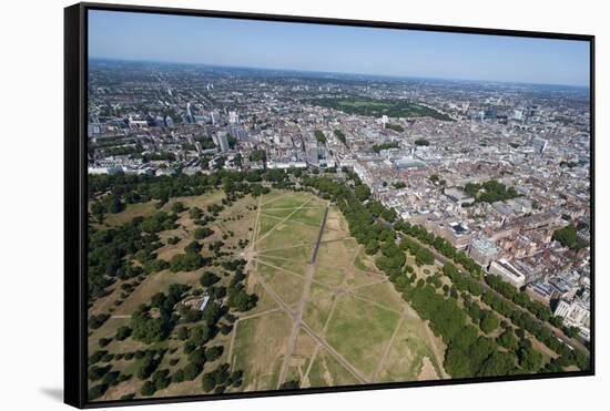 Aerial View of Hyde Park and London, England, United Kingdom, Europe-Alex Treadway-Framed Stretched Canvas