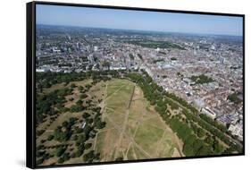 Aerial View of Hyde Park and London, England, United Kingdom, Europe-Alex Treadway-Framed Stretched Canvas