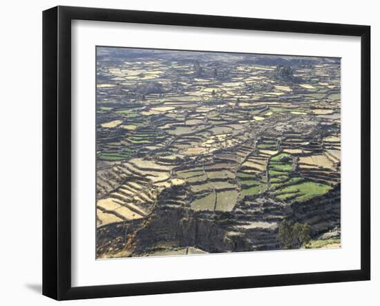 Aerial View of Inca Terraces, Colca Canyon, Chivay, Peru, South America-Christopher Rennie-Framed Photographic Print