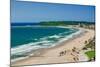 Aerial view of Indian Ocean and white sandy beaches in the town center of Durban, South Africa-null-Mounted Photographic Print