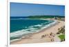 Aerial view of Indian Ocean and white sandy beaches in the town center of Durban, South Africa-null-Framed Photographic Print