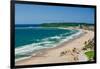 Aerial view of Indian Ocean and white sandy beaches in the town center of Durban, South Africa-null-Framed Photographic Print