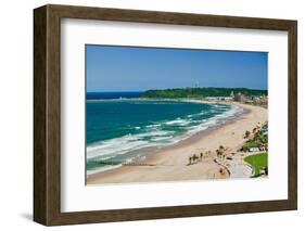 Aerial view of Indian Ocean and white sandy beaches in the town center of Durban, South Africa-null-Framed Photographic Print