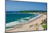 Aerial view of Indian Ocean and white sandy beaches in the town center of Durban, South Africa-null-Mounted Photographic Print