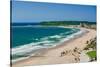 Aerial view of Indian Ocean and white sandy beaches in the town center of Durban, South Africa-null-Stretched Canvas