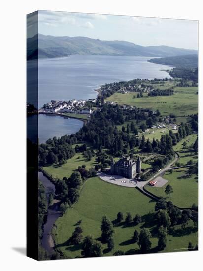 Aerial View of Inverary Castle and Loch Fyne, Inverary, Scotland, United Kingdom-Adam Woolfitt-Stretched Canvas