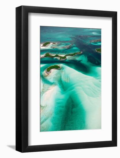 Aerial View of Island in Caribbean Sea, Great Exumand, Bahamas-null-Framed Photographic Print