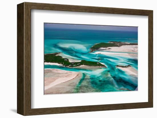 Aerial View of Island in Caribbean Sea, Great Exumand, Bahamas-null-Framed Photographic Print