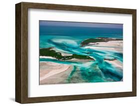 Aerial View of Island in Caribbean Sea, Great Exumand, Bahamas-null-Framed Photographic Print