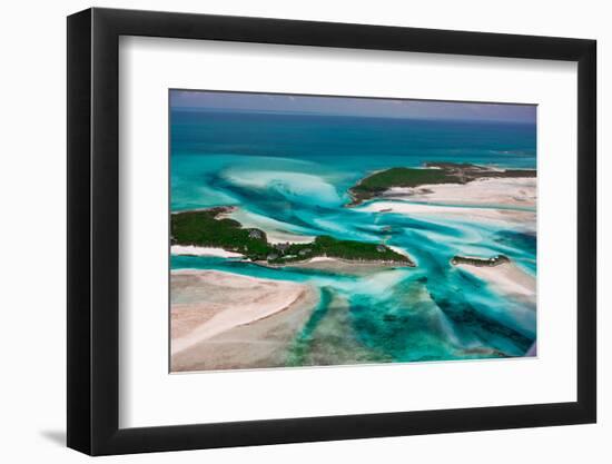 Aerial View of Island in Caribbean Sea, Great Exumand, Bahamas-null-Framed Photographic Print