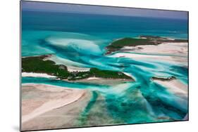 Aerial View of Island in Caribbean Sea, Great Exumand, Bahamas-null-Mounted Photographic Print
