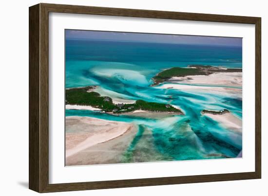 Aerial View of Island in Caribbean Sea, Great Exumand, Bahamas-null-Framed Photographic Print