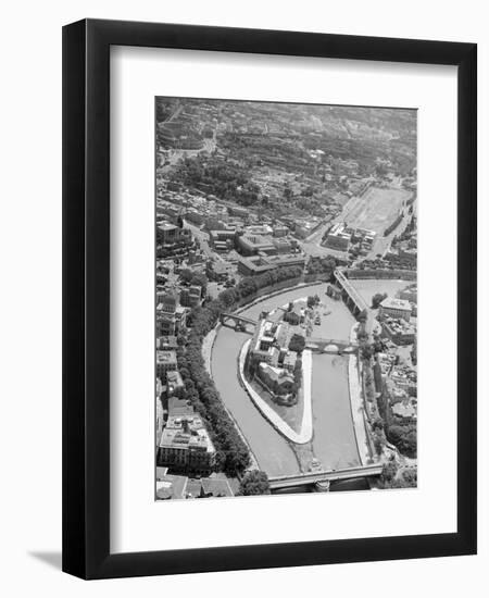 Aerial View of Isola Tiberina, Looking South-Charles Rotkin-Framed Photographic Print