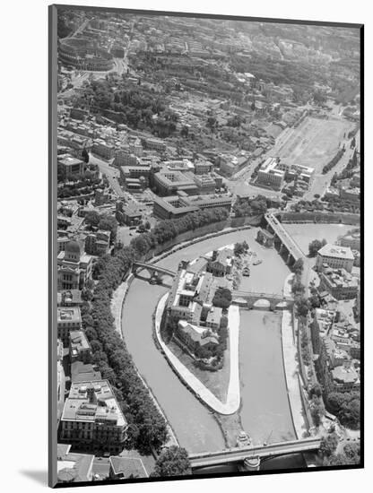 Aerial View of Isola Tiberina, Looking South-Charles Rotkin-Mounted Photographic Print