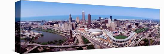 Aerial View of Jacobs Field, Cleveland, Ohio, USA-null-Stretched Canvas