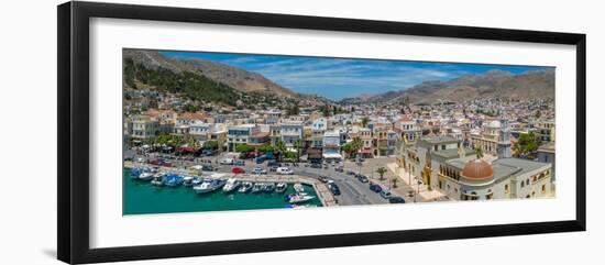 Aerial view of Kalimnos town, Kalimnos, Dodecanese Islands, Greek Islands, Greece, Europe-Frank Fell-Framed Photographic Print