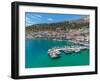 Aerial view of Kalimnos town, Kalimnos, Dodecanese Islands, Greek Islands, Greece, Europe-Frank Fell-Framed Photographic Print