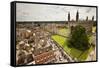 Aerial View of King's College of the University of Cambridge in England-Carlo Acenas-Framed Stretched Canvas