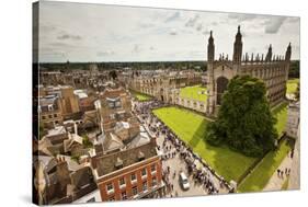 Aerial View of King's College of the University of Cambridge in England-Carlo Acenas-Stretched Canvas