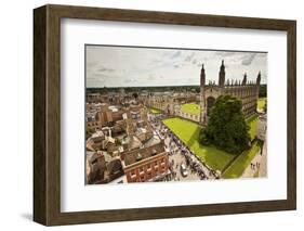 Aerial View of King's College of the University of Cambridge in England-Carlo Acenas-Framed Photographic Print