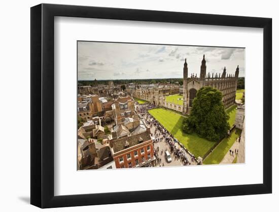 Aerial View of King's College of the University of Cambridge in England-Carlo Acenas-Framed Photographic Print