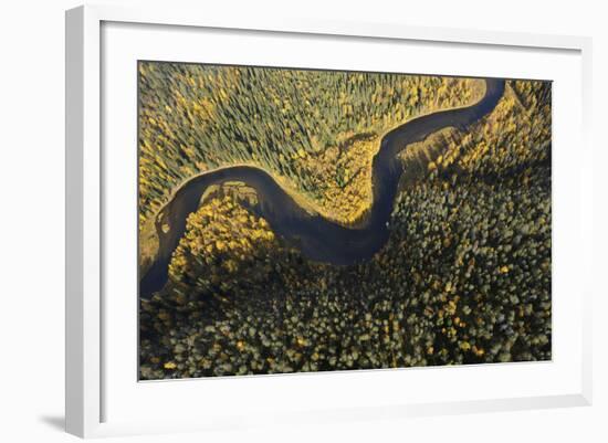 Aerial View of Kitkajoki River, Oulanka National Park, Finland, September 2008-Widstrand-Framed Photographic Print