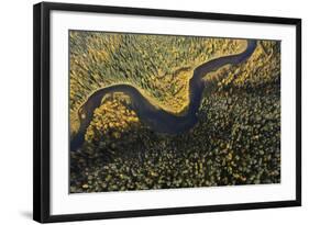 Aerial View of Kitkajoki River, Oulanka National Park, Finland, September 2008-Widstrand-Framed Photographic Print