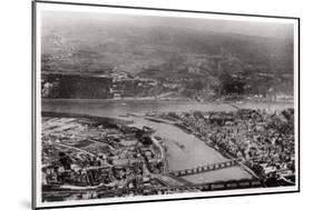 Aerial View of Koblenz, Rhine-Palantinate, Germany, from a Zeppelin, C1931-null-Mounted Giclee Print