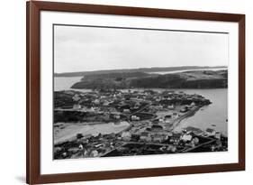 Aerial view of Kodiak, Alaska Photograph - Kodiak, AK-Lantern Press-Framed Premium Giclee Print