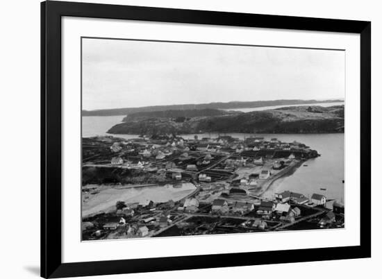 Aerial view of Kodiak, Alaska Photograph - Kodiak, AK-Lantern Press-Framed Premium Giclee Print